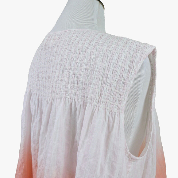 Free People Size XS Little Bit Of Something Ombre Blouse White Orange - Picture 6 of 10